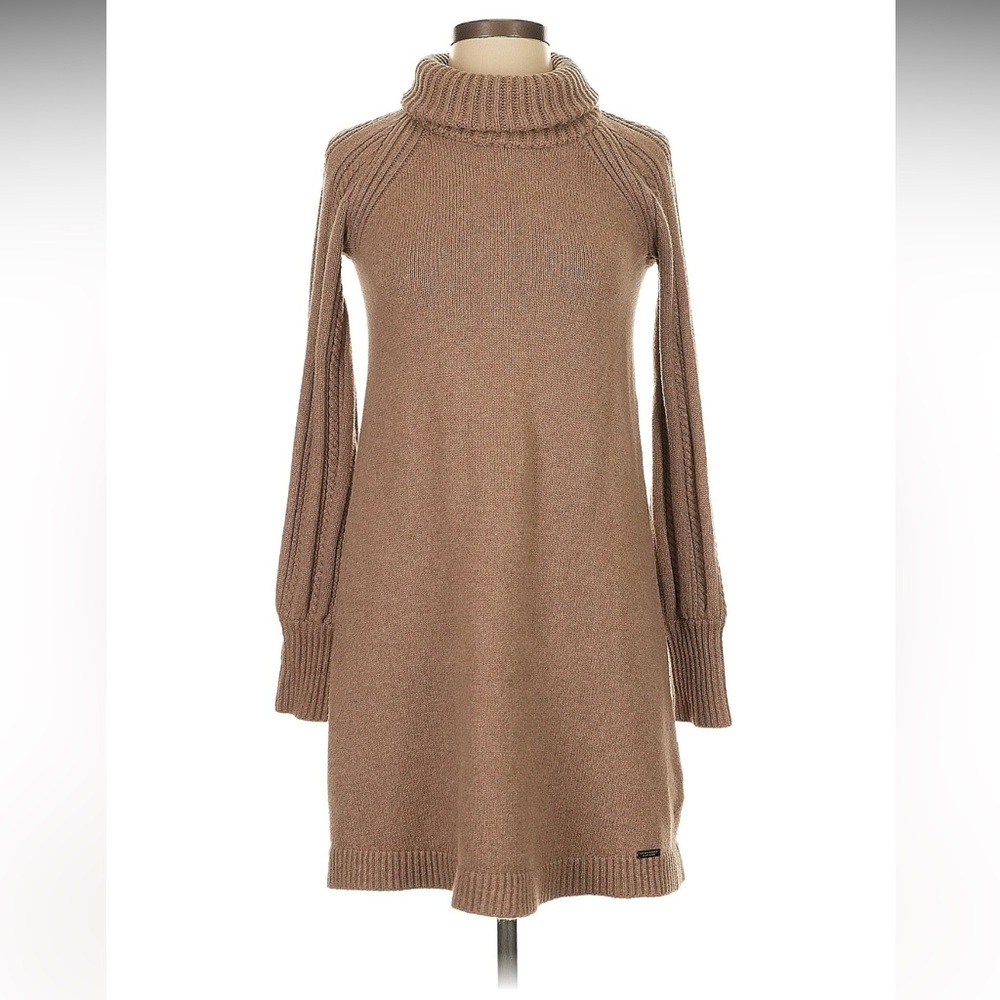 Burberry Black Label Cozy Tan Sweater Dress